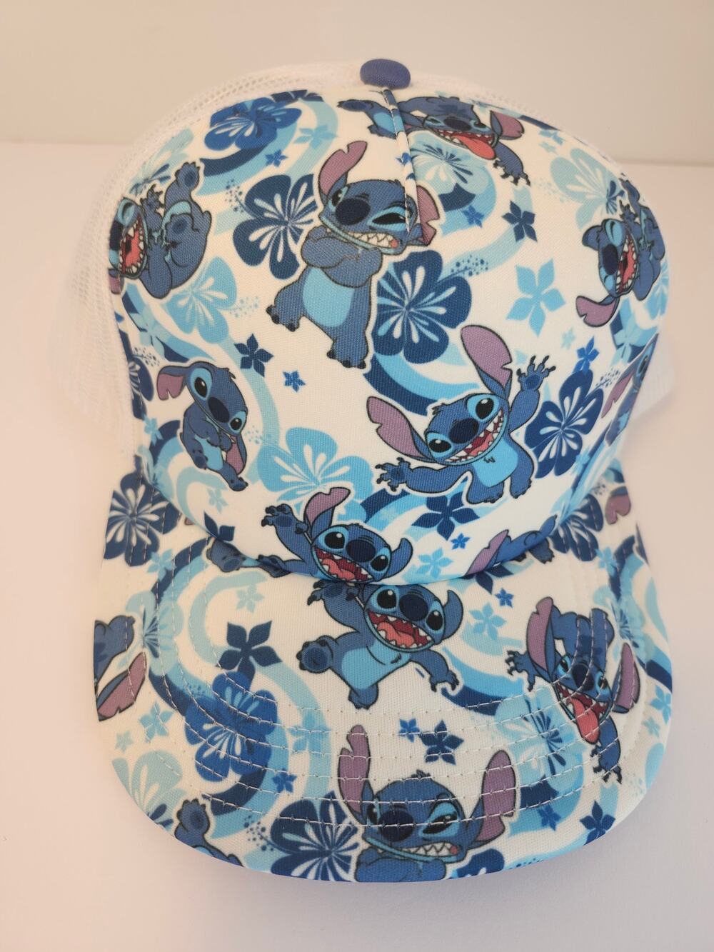 Disney Parks Lilo & Stitch Baseball Cap Flowers Snap Back Trucker Mesh